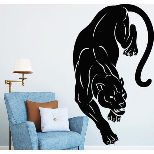 Black Panther Wall Sticker Wild Tribal Animal Vinyl Decal Jungle Predator Mural Living Room Decor Creative Home Decoration O237