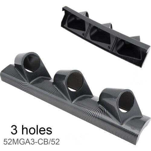 52mm 2 Inch Triple Carbon Fiber Auto Car Gauge Cup Holder Pod Durable Black Universal Car Instrument Mount Accessories