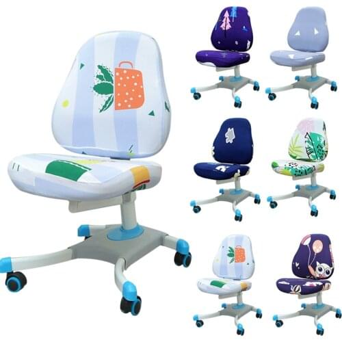 Childrens Study Chair Cover Spandex Split Chair Cover Rotating Lift Computer Slipcover Protector Cushion Backrest Seat Cover