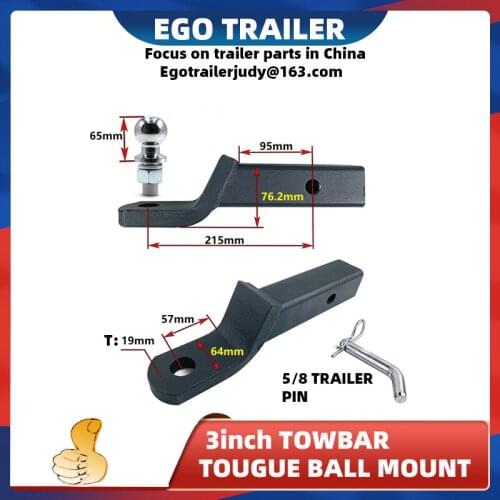 EgoTrailer 3inch Drop Towbar Tow Bar Ball Mount Tongue Hitch Tra iWITH TRAILER TOWBALL BALL and hitch pin trailer parts