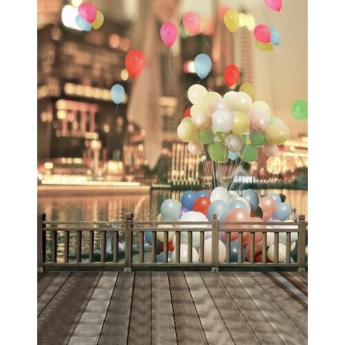 5x7ft River Wooden Bridge Balloon Photography Backdrops Photo Props Studio Background