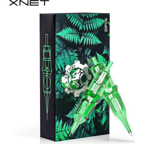 XNET Trex Tattoo Cartridge Needles 20pcs 1RL 3RL 1RM 5RM Disposable Sterilized Safety Tattoo Needle for Cartridge Machines Grips