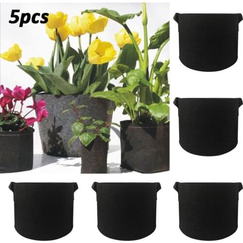 Round Fabric Pot Plant Pouch Root Container Cultivation Pot Planting Grow Bag Garden Supplies Plant Grow Bags Wholesale 5pc