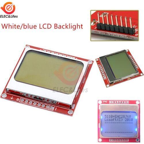 LCD Display Module Blue/White LCD Backlight Adapter PCB 84x48 84x84 For Nokia 5110 LCD Bare Screen 3.3V Dot Matrix
