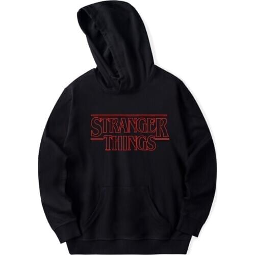 LES KOMAN strange story Stranger Things plus velvet hooded sports Sweatshirt mens hoodies casual