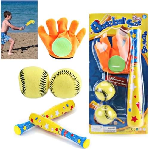 Kids Sports Toy Baseball Set Parent and Child Game Outdoor Indoor Sports Softball Stick Fitness Ball Toys Bat Gloves Ball Set