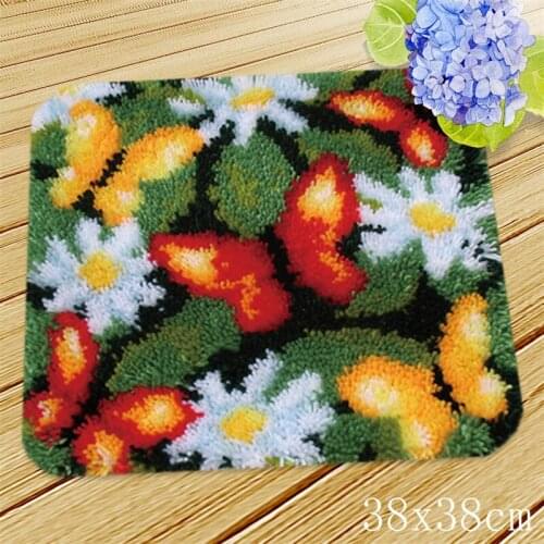 Insect Latch Hook Kits Diy Smyrna Button Package Flowers Carpet Embroidery Butterfly Latch Hook Pillow Foamiran For Needlework