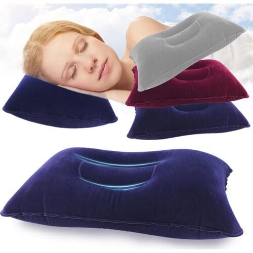 Outdoor Air Inflatable Pillows Ultralight PVC Nylon Sleep Cushion Travel Bedroom Hiking Beach Car Plane Head Rest Support