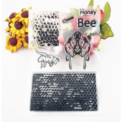 PANFELOU 11*16cm honeycomb Transparent Silicone Rubber Clear Stamps cartoon for Scrapbooking/DIY Easter wedding album