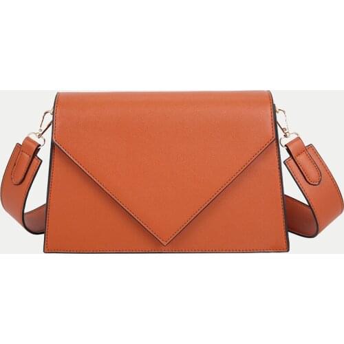 Simple Fashion Women Shoulder Bags Underarm Purse Solid Color PU Leather Crossbody Flap Messenger Handbag Female Pack