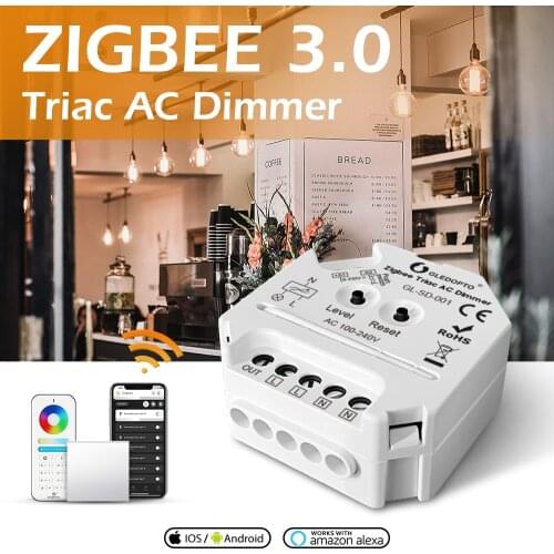 GELDOPTO Zigbee 3.0 AC Triac Dimmer Switch 220V 110V Wireless 2.4G Remote Control Smart Home Voice Control for SmartThing H*ue