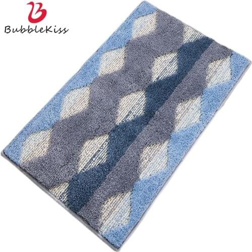 Bubble Kiss Flocking Mat Carpet Modern Minimalist Striped Door Mat Home Bathroom Non-Slip Absorbent Foot Mat Carpet Hot Sale