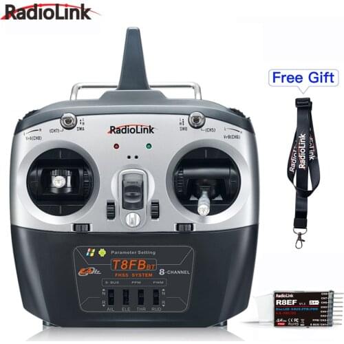 Radiolink 2.4G T8FB BT 8 Channels RC Transmitter With Receiver R8EF/R8FM For FPV Racing Drone Fixed Wing Airplane