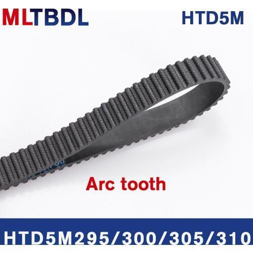 HTD 5M Timing Belt 295/300/305/310mm Length 10/15/20/25mm Width 5mm Pitch Rubber Pulley Belt Teeth 59 60 61 62 synchronous belt