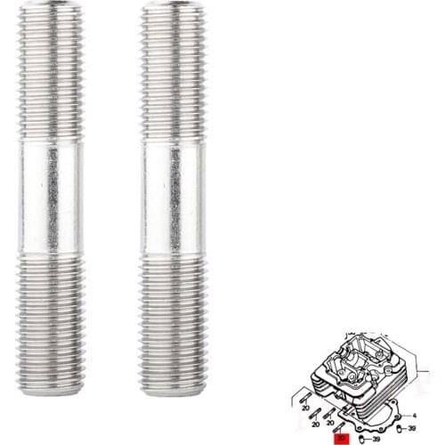 2PCS Cylinder Head Exhaust Stud For Honda TRX400EX CRF250R TRX CRF Bolts repair Exhaust thread screw 92900-08022-0B
