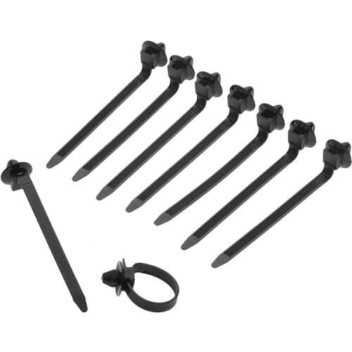 50Pcs Q26 92x5mm Car Cable Fastening Ties Zip Nylon Black Car Auto Cable Strap Push Mount Wire Tie Retainer Clip Clamp Car Stuff