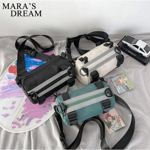 Maras Dream Boyfriend Style Diagonal Bag Cylinder Shoulder Bag Hip Hop Couple Street Pockets Messenger Bag Fashion For Women