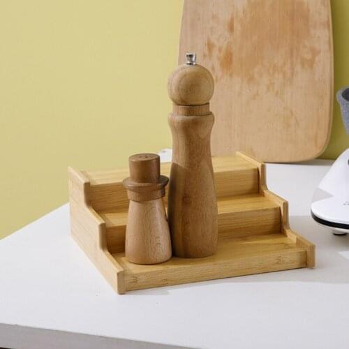 3-Tier Expandable Bamboo Spice Rack Display Shelf Kitchen Cabinet Organizer New