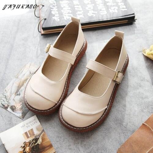 Japanese Small Leather Shoes Retro Big Head Doll Shoes Thick Sole Mary Jane Shoes Mori Girl Literature Casual Flats Single Shoes