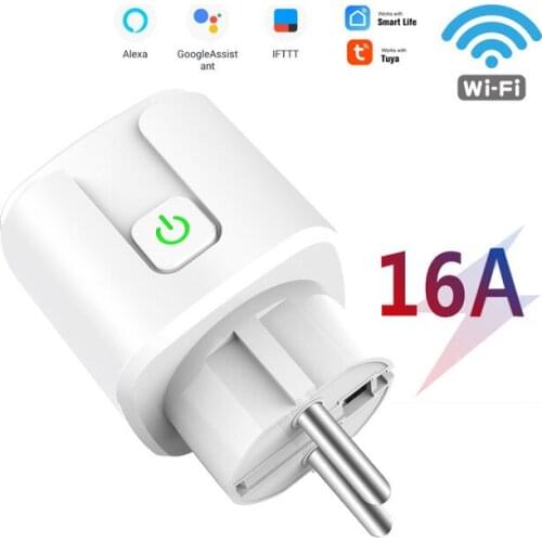 WiFi Tuya EU Smart Plug 16A 220V Adapter Home Wireless Remote Voice Control Power Monitor Timer Socket for Google Home Alexa