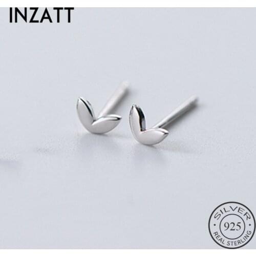 INZATT Real 925 Sterling Silver Minimalist Heart Stud Earrings For Fashion Women Party Fine Jewelry Cute Gift