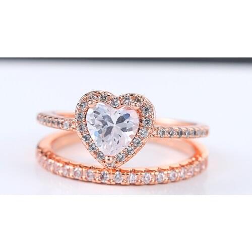 Fashion Crystal Love Heart Shaped Wedding Rings For Women AAA+Zircon Engagement Ring Glamour Fashion Jewelry R841