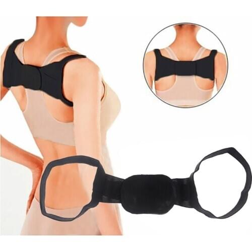 1Pc Black Massager Shapewear Chest Belt Back Shoulder Posture Corrector Belt