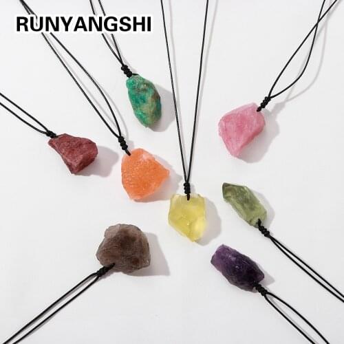 1PC Natural Crystal Gem Unpolished Irregular Rose Quartz Stone Pendant mineral stone energy crystal DIY Necklace