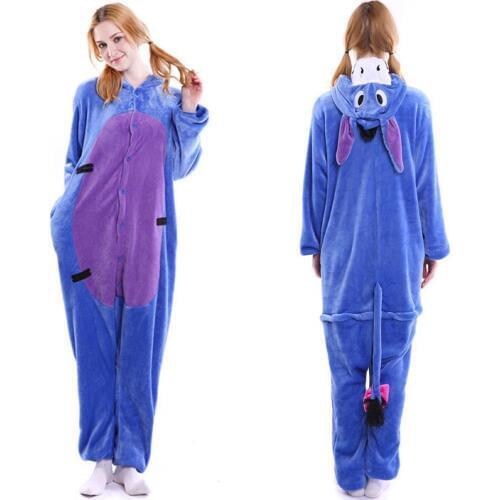 2019 Winter Donkey Pajamas Animal Sleepwear onesie Kigurumi Women Men Unisex Adult Flannel Nightie Home clothes Sets