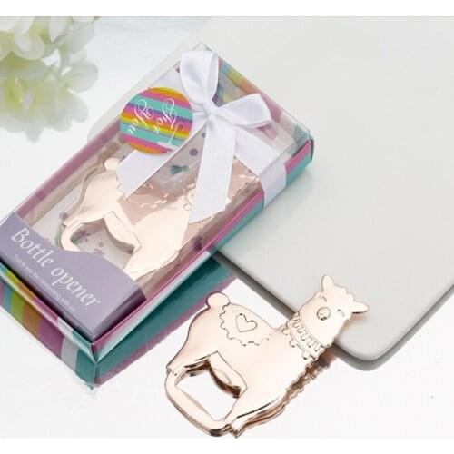 50pcs Gold sheep shape beer bottle opener For Wedding Party gift favors Return gifts with retail box