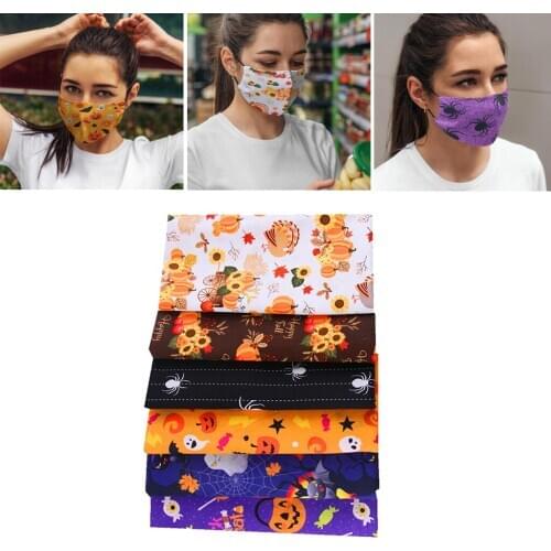 6X Printed Cotton Fabric For Child Sewing Sewing Patchwork Halloween DIY Dolls