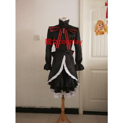 Anonymous Noise Fukumenkei Noise Nino Arisugawa Alice Black Lolita Dress Cosplay Costume E001