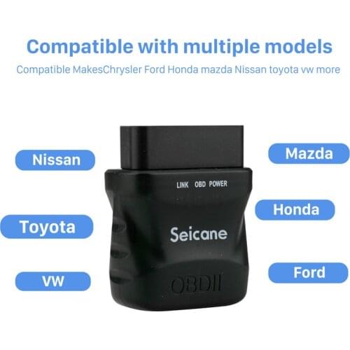 Seicane OBD2 Bluetooth Interface Super Mini V1.5 ELM327 Auto Car Scanner Diagnostic Tool for VW Chrysler Ford Mazada Nissan