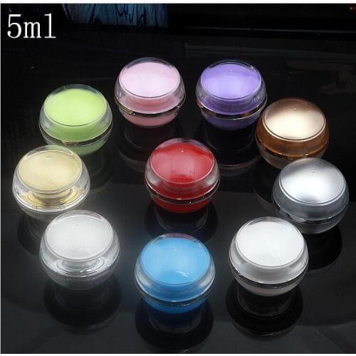 Free Shipping 5g/ml Slap-up Plastic Empty bottle jar Pink Clear Blue Eye Gel Small Lipstick Sample Empty Cosmetic Containers