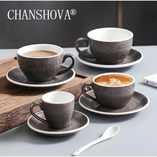 CHANSHOVA Ceramic Coffee cups and saucer set 80-200ml tea cup and saucer set Coffee mug China Porcelain H618