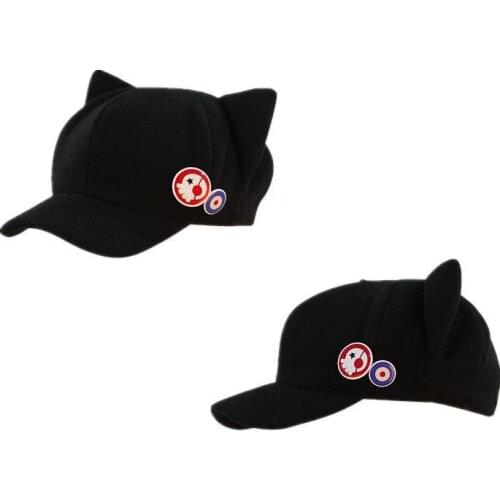 Free shipping Anime EVA Cosplay Hat Asuka Langley Soryu Cat Ear Kawaii Cap For Women Men +Badges New