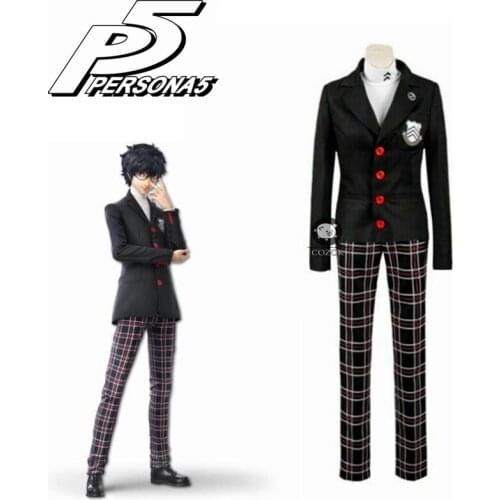 Game Persona 5 Akira Kurusu Cosplay Costume P5 Ren Amamiya Full Set School Uniform Mens Suits Halloween Unisex