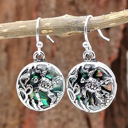 Beautiful Abalone Shell Earrings Turtle Seaweed Flower Creative Drop Earring For Women Girl Gift Party Vacation