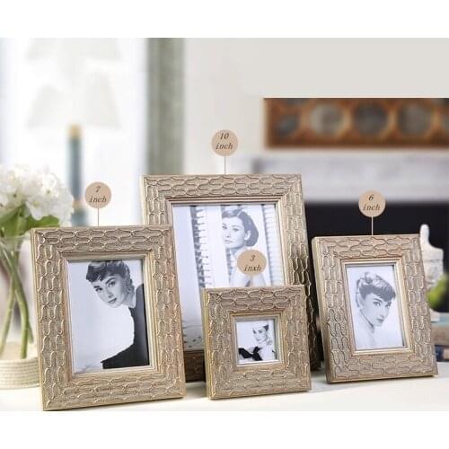 3/6/7/10 Inch Creative Retro Solid Wood Photo Frame Living Room Ornaments
