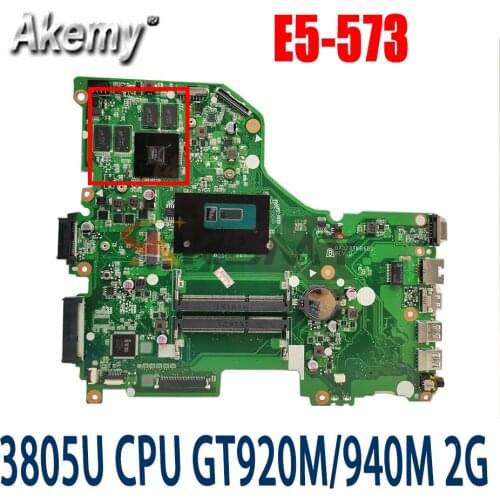 Akemy DA0ZRTMB6D0 motherboard for ACER E5-573 E5-573G notebook motherboard 100% test work W/ CPU Pentium 3805U GT920M/940M 2G