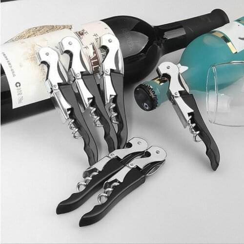 Multi-Functional 2 in 1 Bottle Openers Stainless Steel Wine Cork Screw Corkscrew Beer Cap Remover Kitchen Gadget Bar Accessories