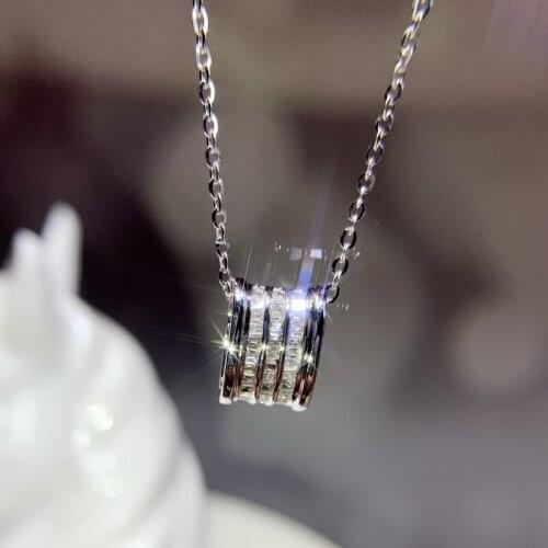 Huitan Fashion Cubic Zirconia Pendant Chain Necklace for Women High Quality Neck Accessories Wedding Engagement Fashion Jewelry