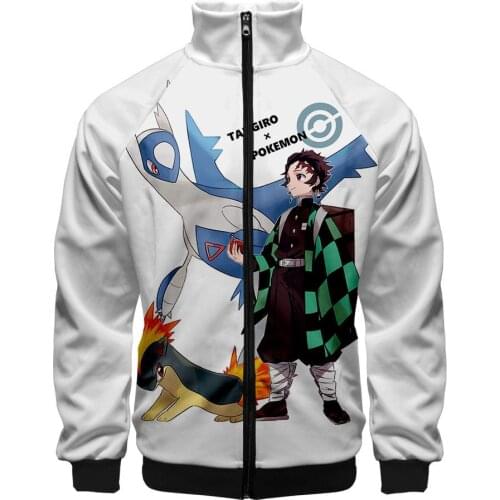 Men Women Autumn Jackets Zipper stand collar jacket Demon Slayer Jacket Streetwear casual Kimetsu No Yaiba Coats Kamado Jacket