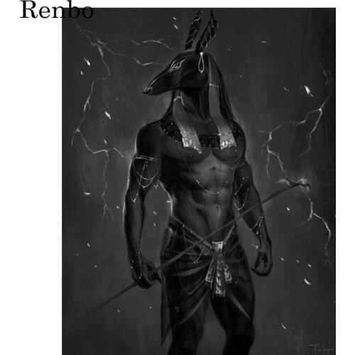 Diy 5D Diamond Painting Egypt Anubis Cross Stitch Kit Full Drill Square Egyptian Warrior Diamond Embroidery Mosaic Rhinestones