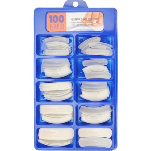 100pc-10Size Fake Nails French Half-Cover False Nail Art Tips Press On Nails Acrylic UV Gel Manicure Tip For Lady Nails Make Up