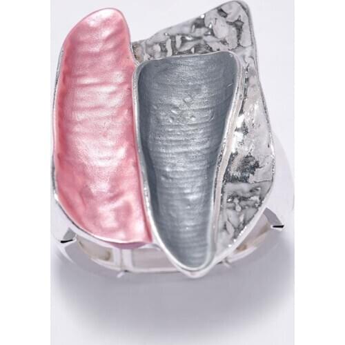 NEW 2020 Hit Colorblock Enamel Adjustable Elastic Geometric Rings Girls Trendy Wedding party Ring for Women Gift Jewelry