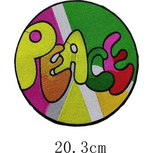 New Custom Colorful Round Peace Embroidered PATCH clothes accessories decoration Badge can be ironed embroidery DIY Shirts