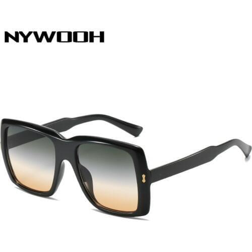 NYWOOH Oversized Sunglasses for Men Women Brand Designer Gradient Vintage Sun Glasses Shades Big Frame Eyeglasses UV400