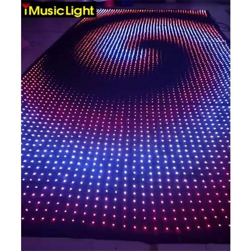 P6 1Mx4M/4MX1M led star vision curtain /fabric led star soft curtains led video cloth PC/DMX control with Software