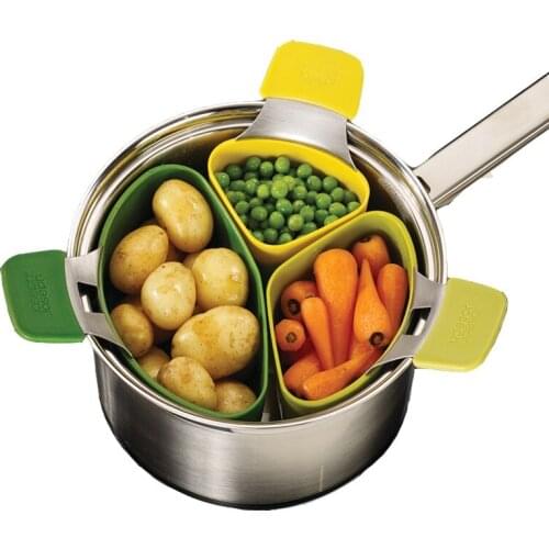 3Pcs/Set Egg Steamer Steaming Food Basket Mesh Food Fruit Vegetable Vapor Cooker Cookware Kitchen Gadgets